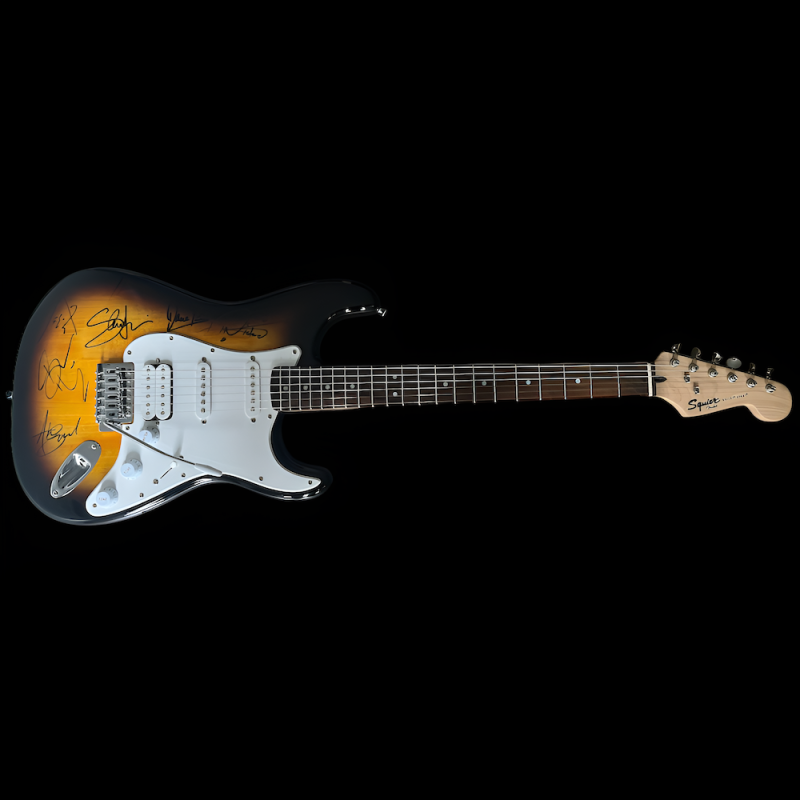 Iron Maiden Gitarre mit Autogrammen – Heavy Metal Geschichte