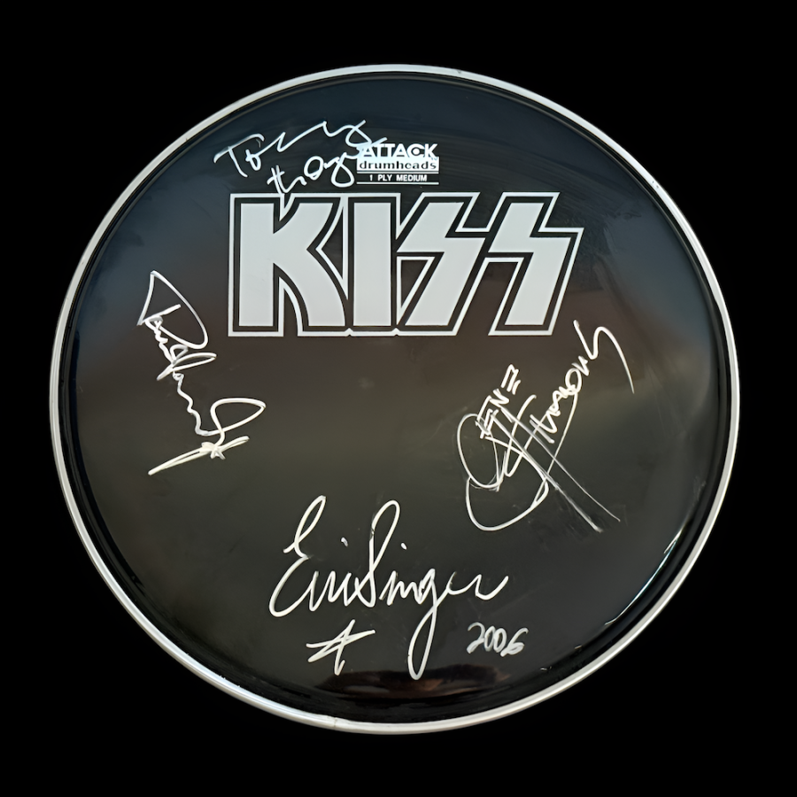 Signiertes KISS Drumhead – Original Autogramme der Band